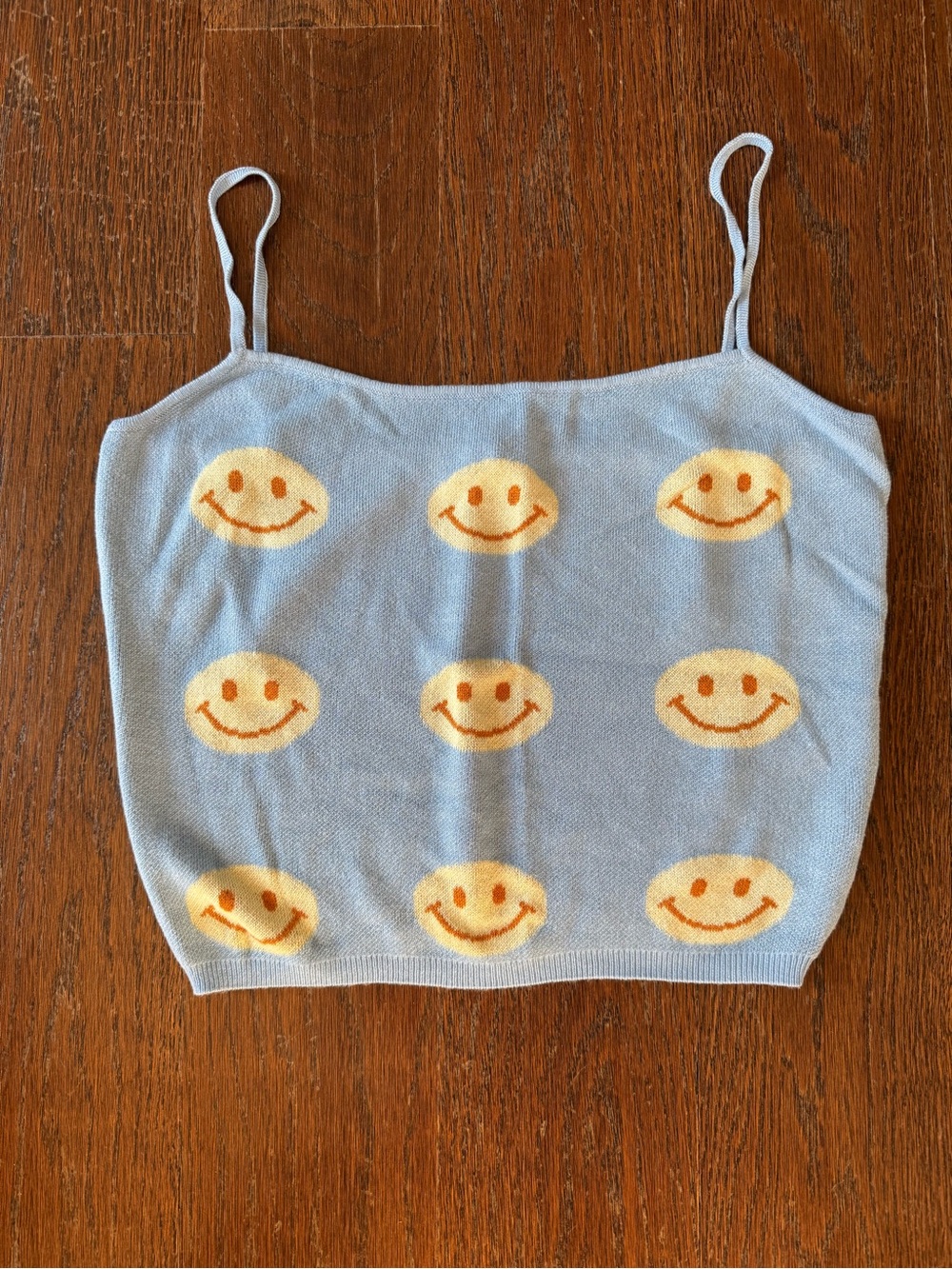 NEW Light Blue Smiley Face Knit Cami